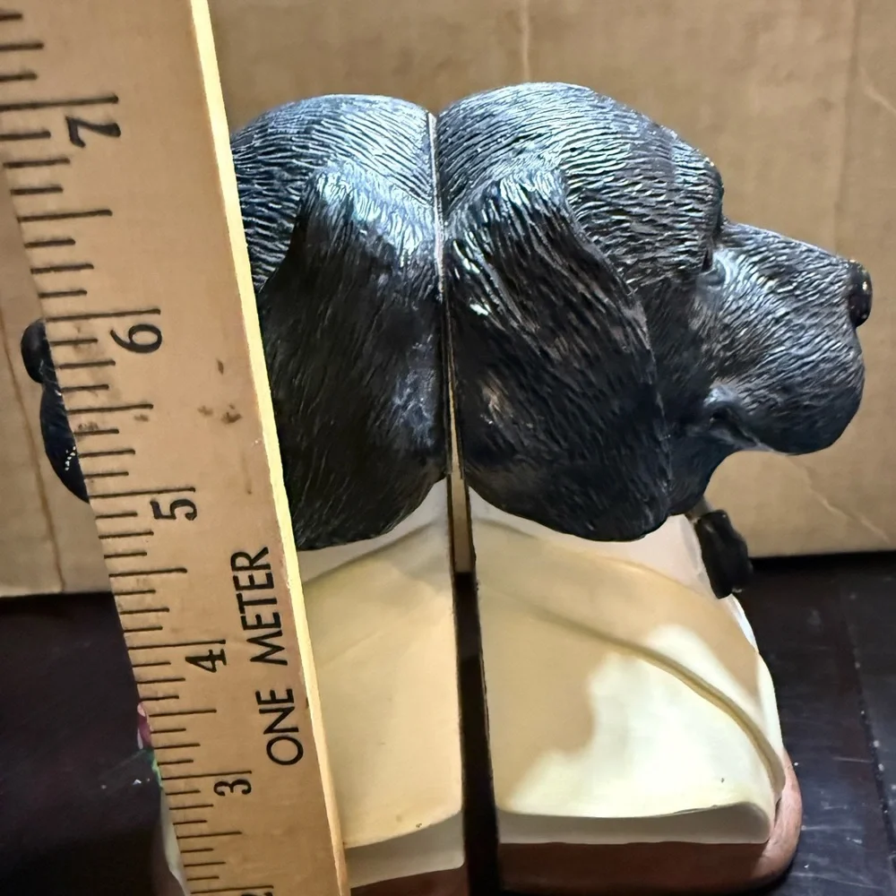 Rare Sylvester black Labrador‎ retriever Bookends paperweight lab resin
